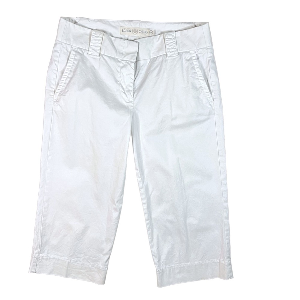 J. Crew Women’s 2 White Favorite Fit Stretch Cropped Mid Rise Chino Pants.